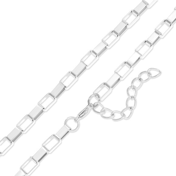 Silver Stainless Steel Paperclip Chain Necklace | Chunky Non-Tarnish Luxury Look - Picture 2 of 5